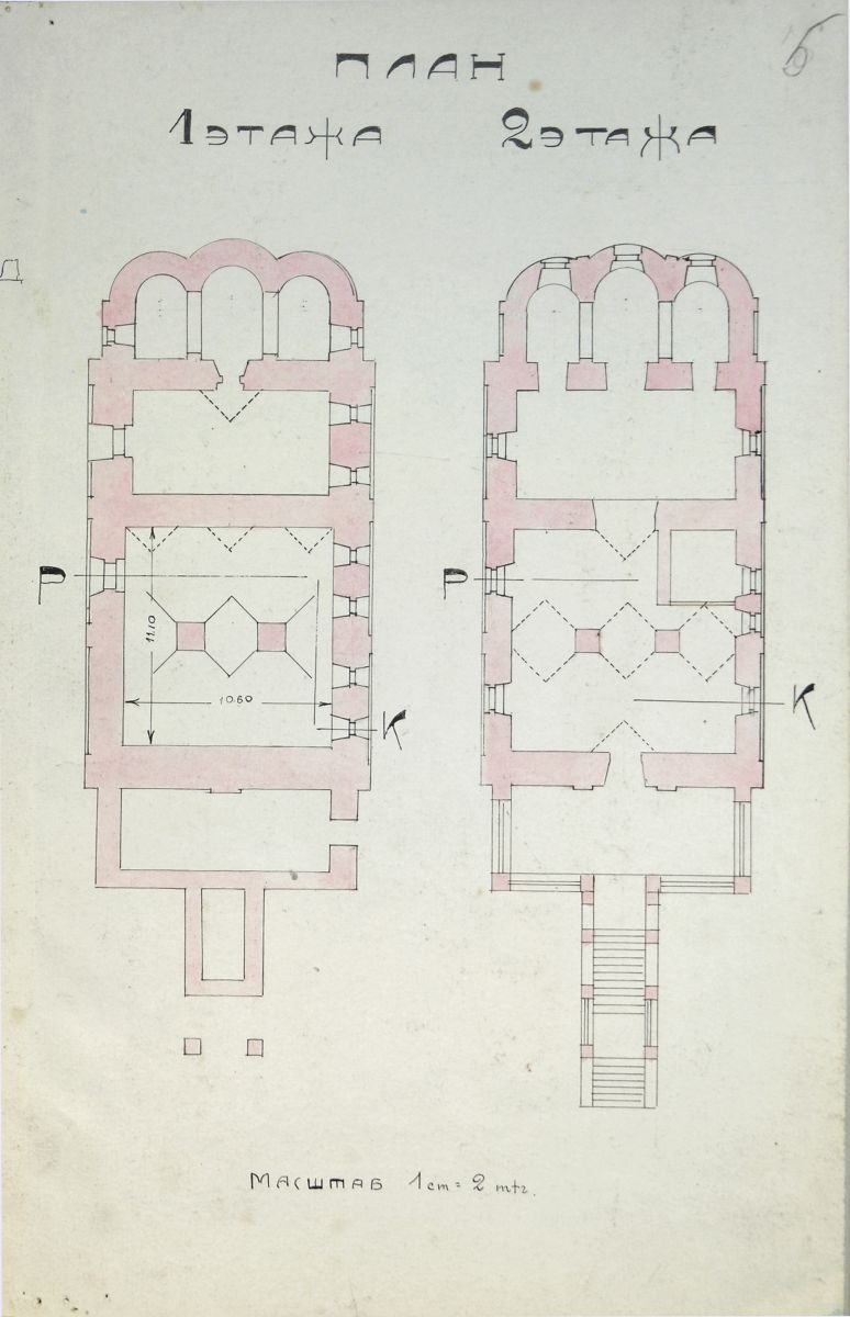 Фиксационные чертежи бывшего Покровского монастыря в Балахне, 1925 г. (ЦАНО).