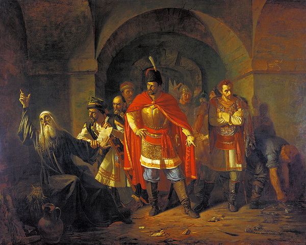 П.П. Чистяков. Патриарх Гермоген отказывает полякам подписать грамоту (1860)
